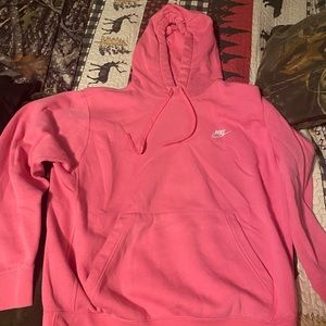 NIKE UNISEX size Large pink hooded sweatshirt
